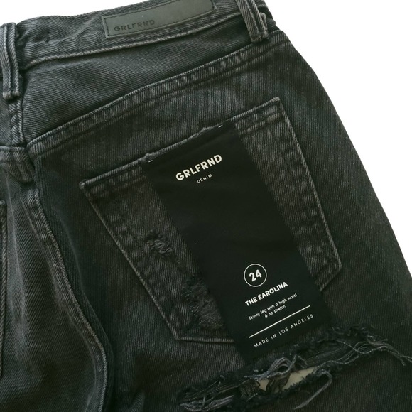 GRLFRND The Karolina distressed high rise skinny jeans Travelin Band Sz 24 NEW - Picture 11 of 14